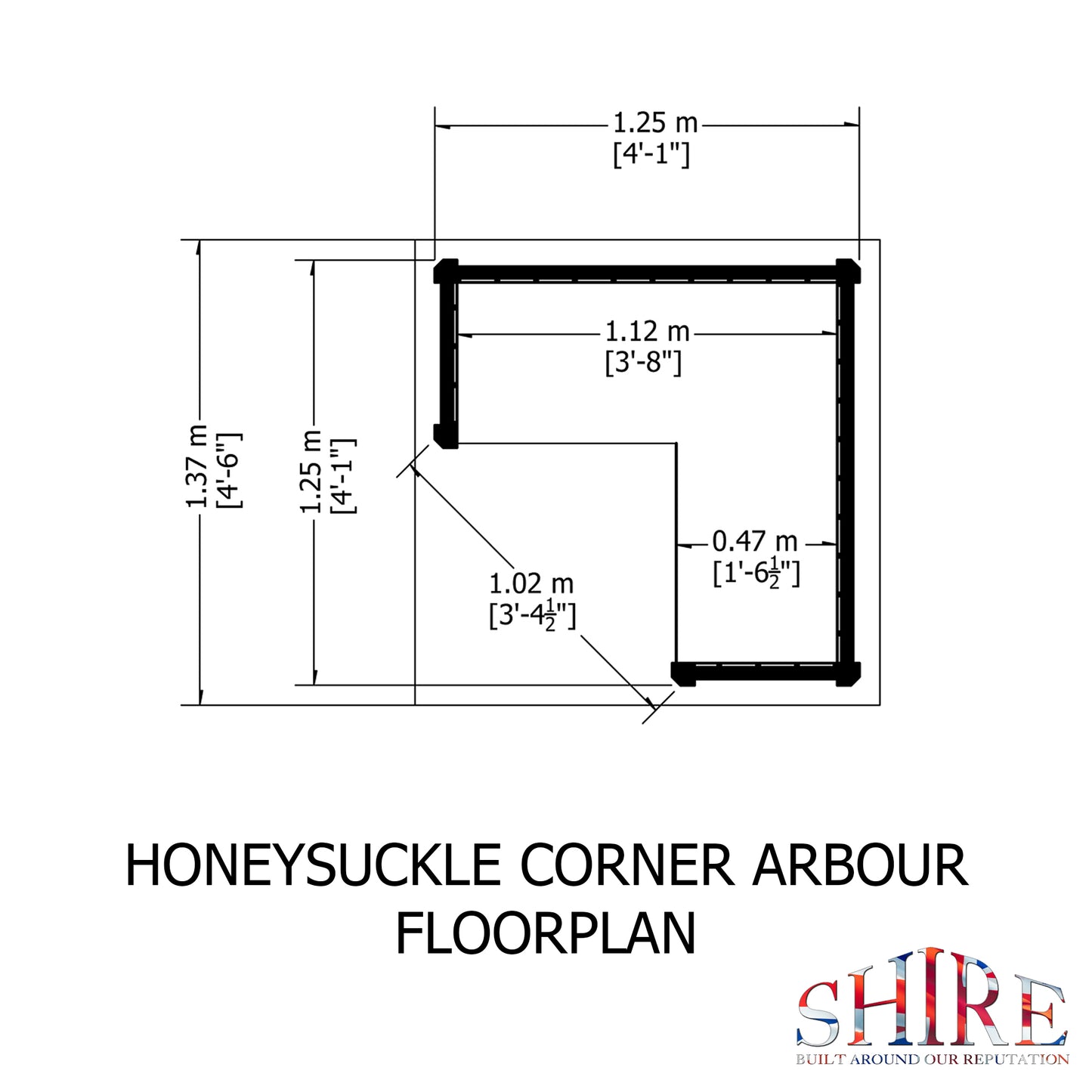 Shire Honeysuckle Corner Arbour Pressure treated