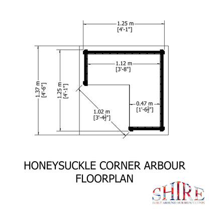 Shire Honeysuckle Corner Arbour Pressure treated