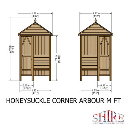 Shire Honeysuckle Corner Arbour Pressure treated