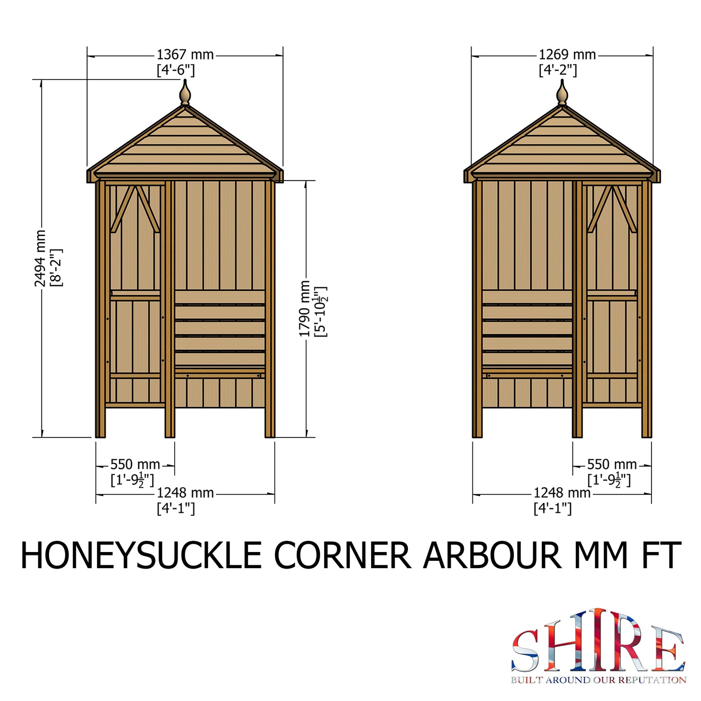 Shire Honeysuckle Corner Arbour Pressure treated