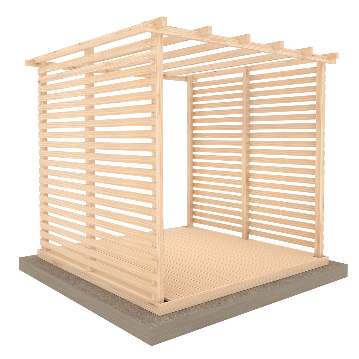 Shire Ivy Pergola Kit with Decking & Sides 8x8
