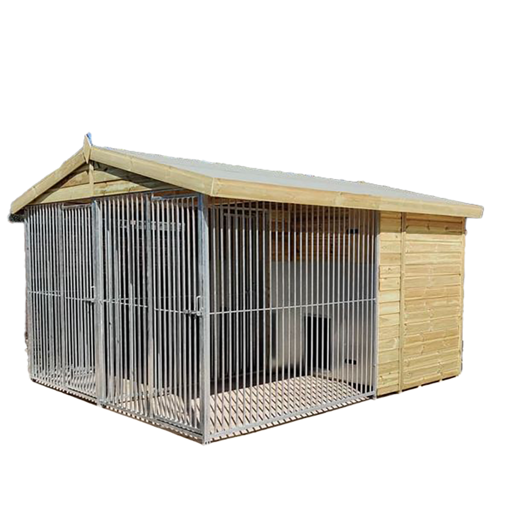 Benchmark Dog Kennel with Apex Roof - Duo 10 x 12ft, Premium Wood Range