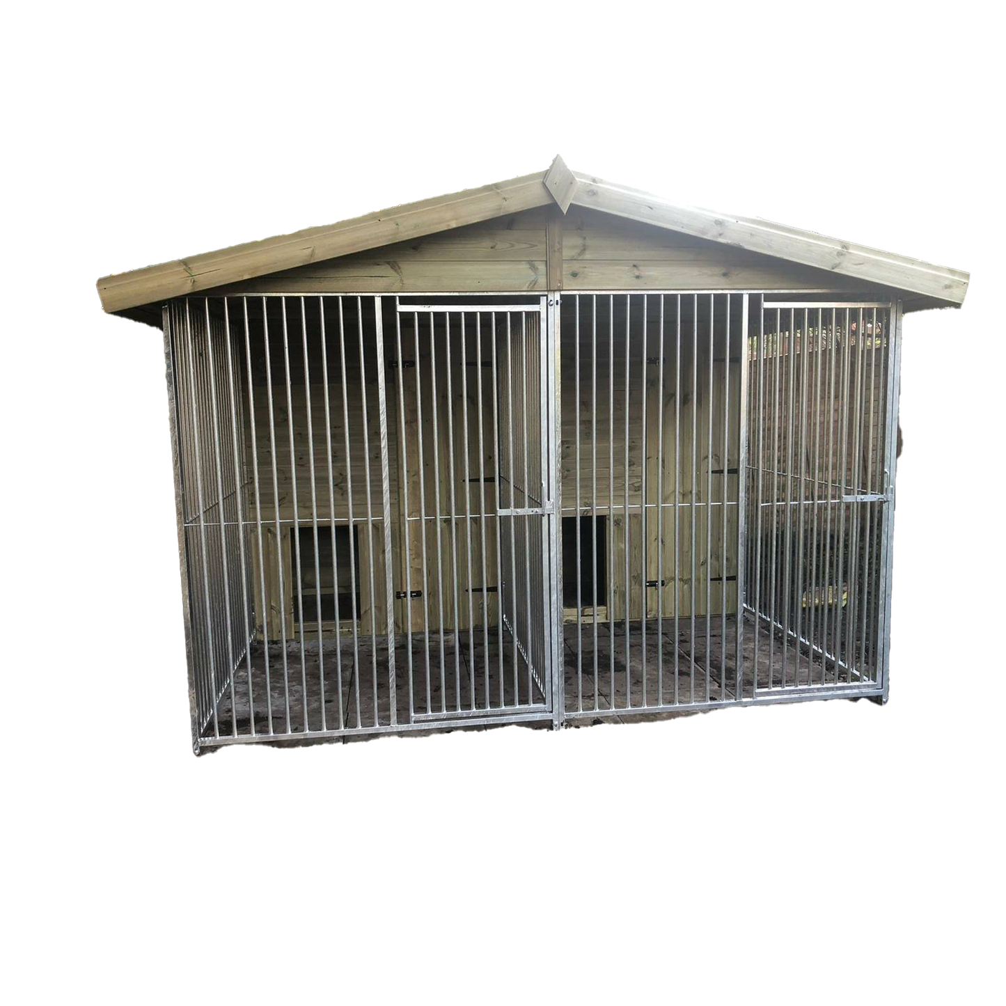 Benchmark Dog Kennel with Apex Roof - Duo 10 x 8ft, Premium Wood Range