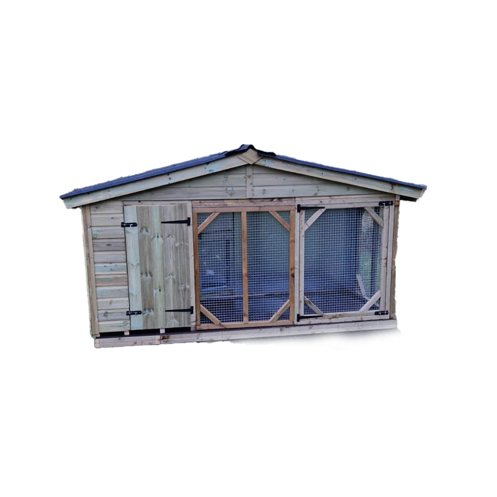 Benchmark Dog Kennel with Apex Roof - Single 10 x 4ft, Classic Wood Range