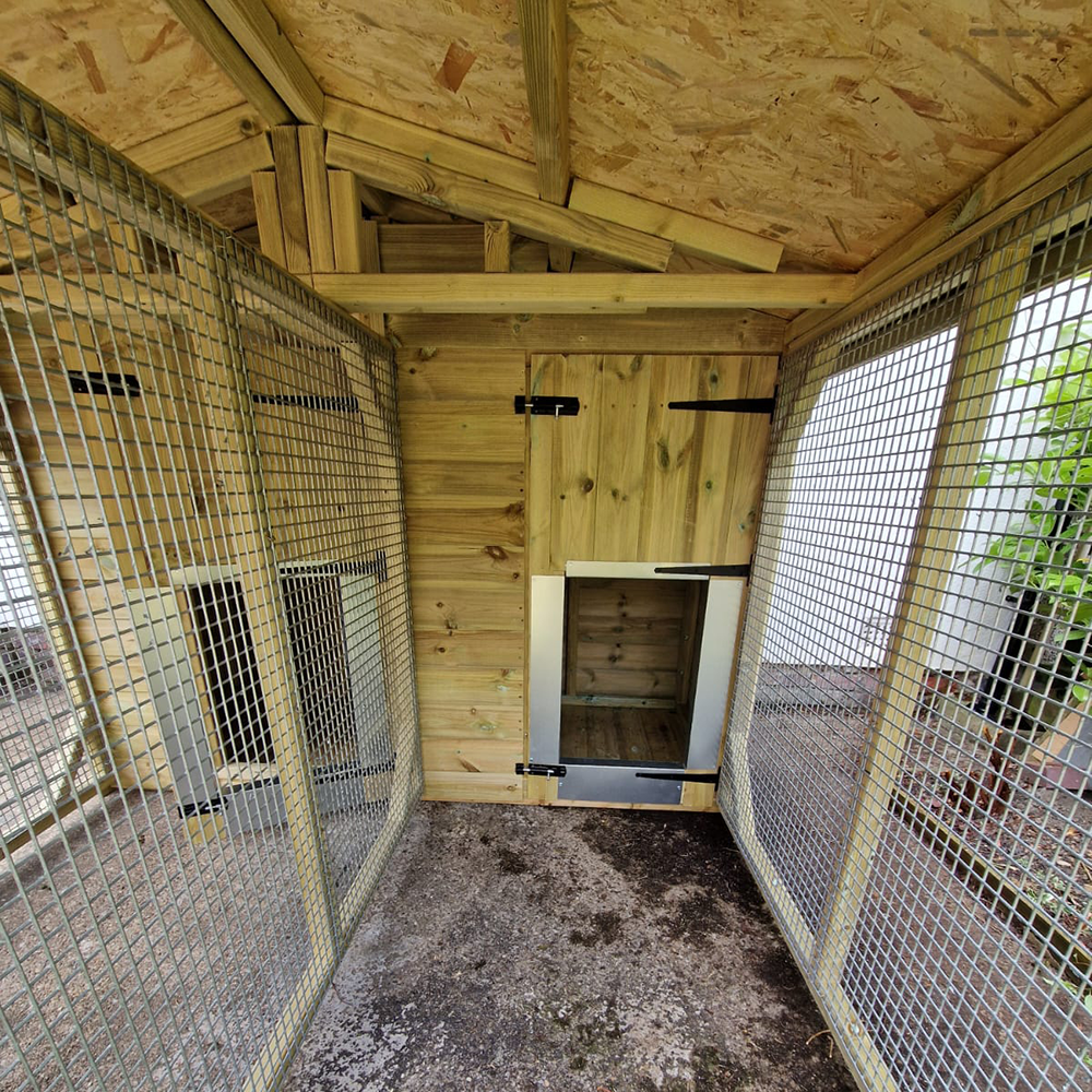 Benchmark Dog Kennel with Apex Roof - Single 12 x 4ft, Classic Wood Range