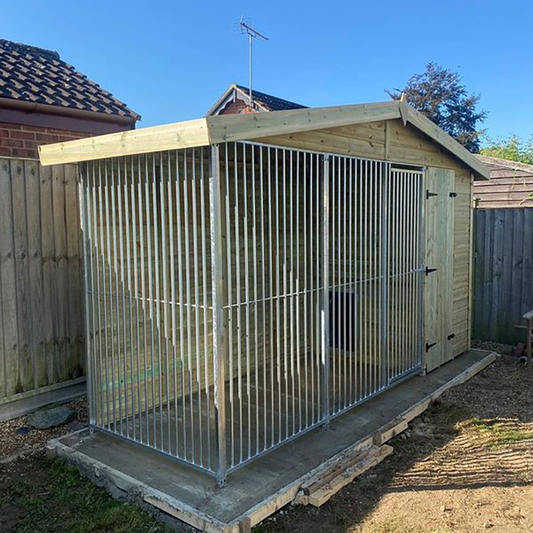 Benchmark Dog Kennel with Apex Roof - Single 12 x 4ft, Premium Wood Range