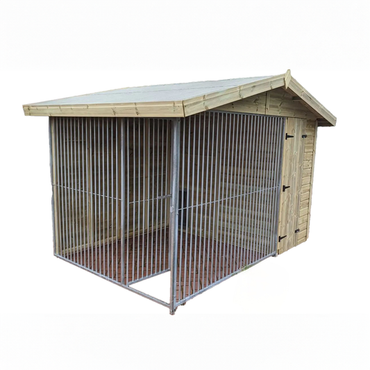 Benchmark Dog Kennel with Apex Roof - Single 12 x 6.5ft, Premium Wood Range