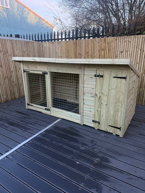 Benchmark Dog Kennel with Pent Roof - Single 8 x 4ft, Essential Wood Range