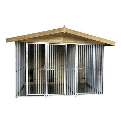 Benchmark Dog Kennel with Apex Roof - Triple 10 x 10ft, Premium Wood Range