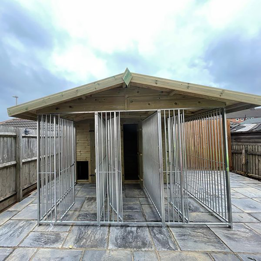 Benchmark Dog Kennel with Apex Roof - Triple 10 x 12ft, Premium Wood Range