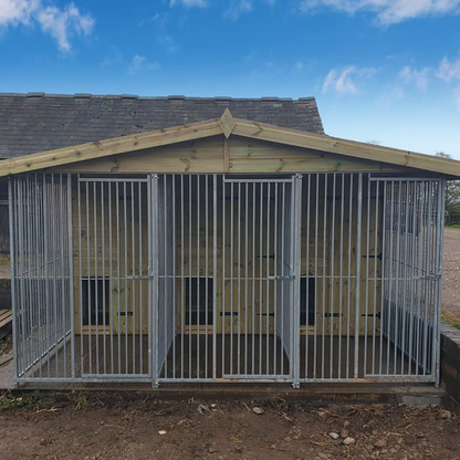 Benchmark Dog Kennel with Apex Roof - Triple 12 x 8ft, Premium Wood Range