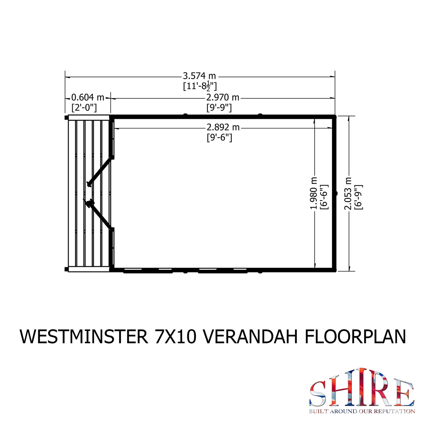 Shire Kensington 7x10 & Verandah