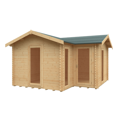 14x14 The L-Shaped Cabin | 44mm Log Cabin
