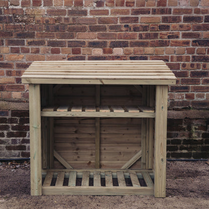 Churnet Valley 4Ft X 4Ft Log Store With Kindling Shelf