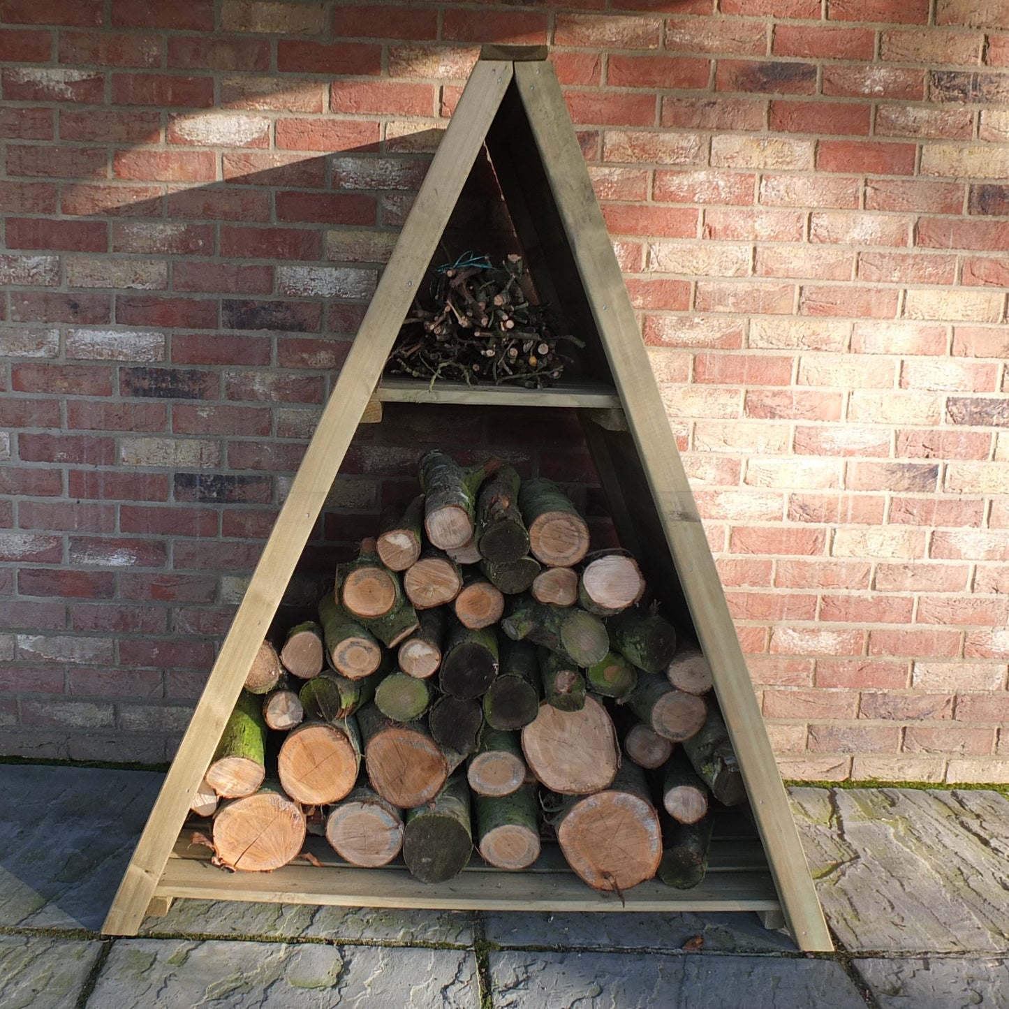 Shire Large Triangular Log Store Tongue & Groove Pressure treated