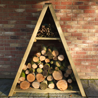 Shire Large Triangular Log Store Tongue & Groove Pressure treated