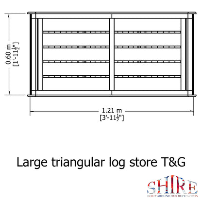 Shire Large Triangular Log Store Tongue & Groove Pressure treated