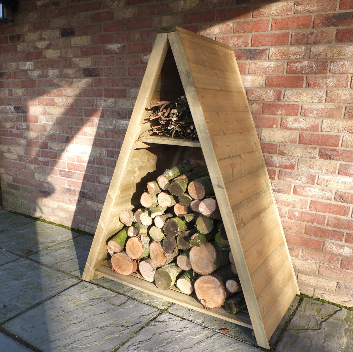 Shire Large Triangular Log Store Tongue & Groove Pressure treated