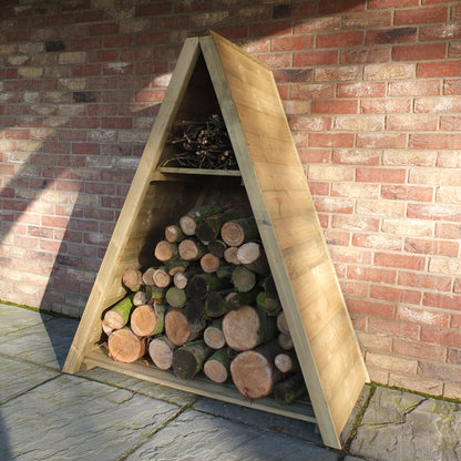 Shire Large Triangular Log Store Tongue & Groove Pressure treated