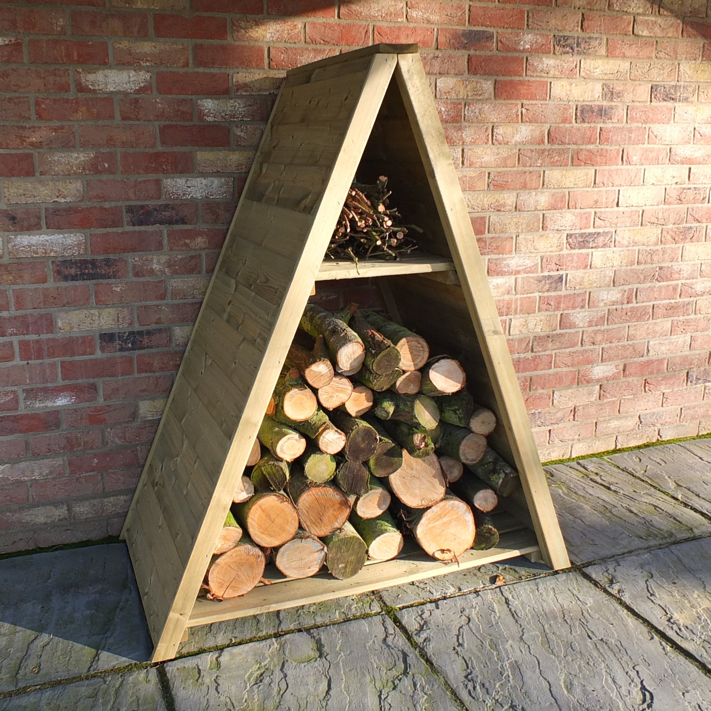 Shire Large Triangular Log Store Tongue & Groove Pressure treated