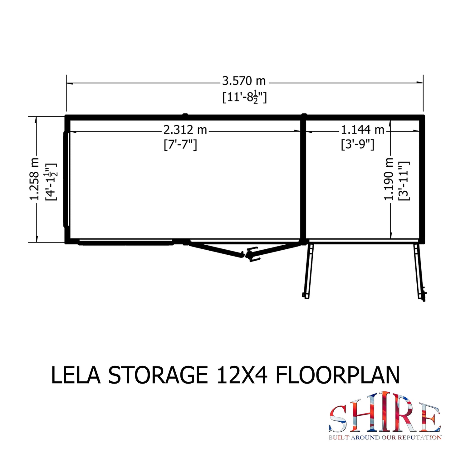 Shire Lela 12x4 inc Storage