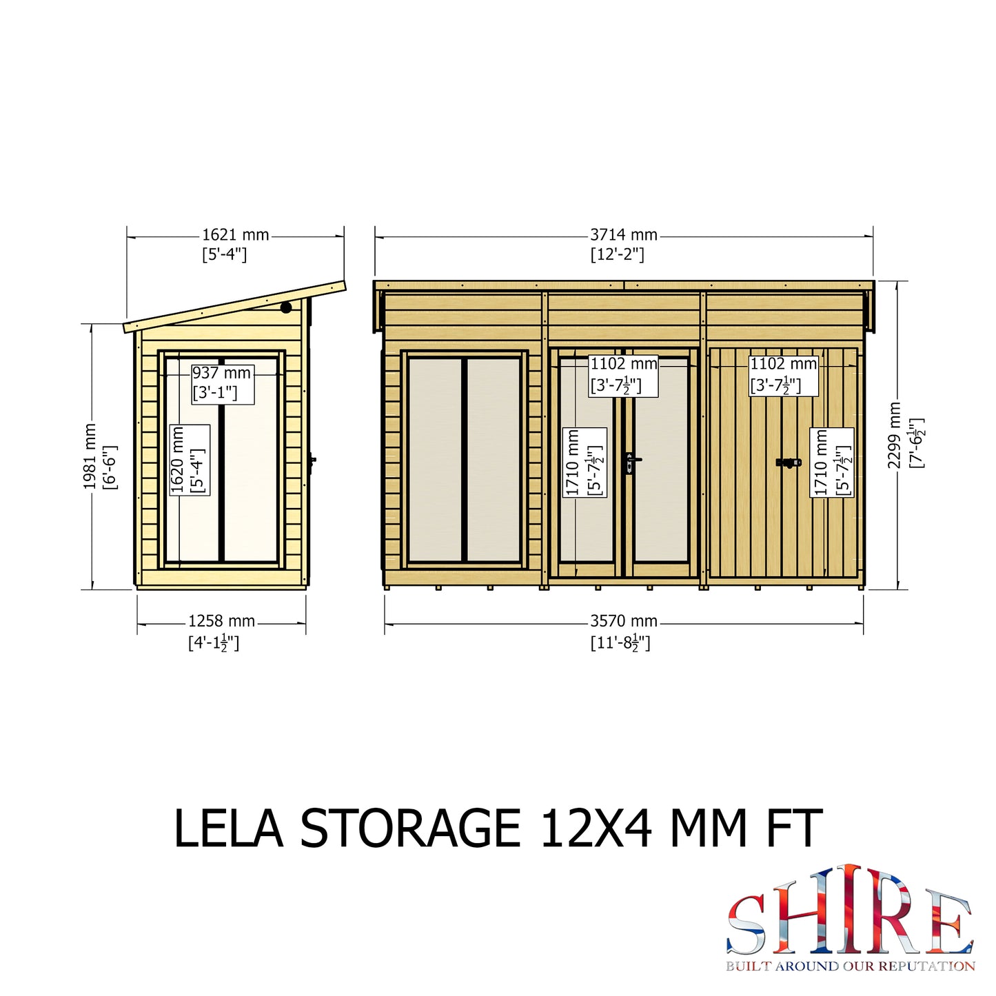 Shire Lela 12x4 inc Storage