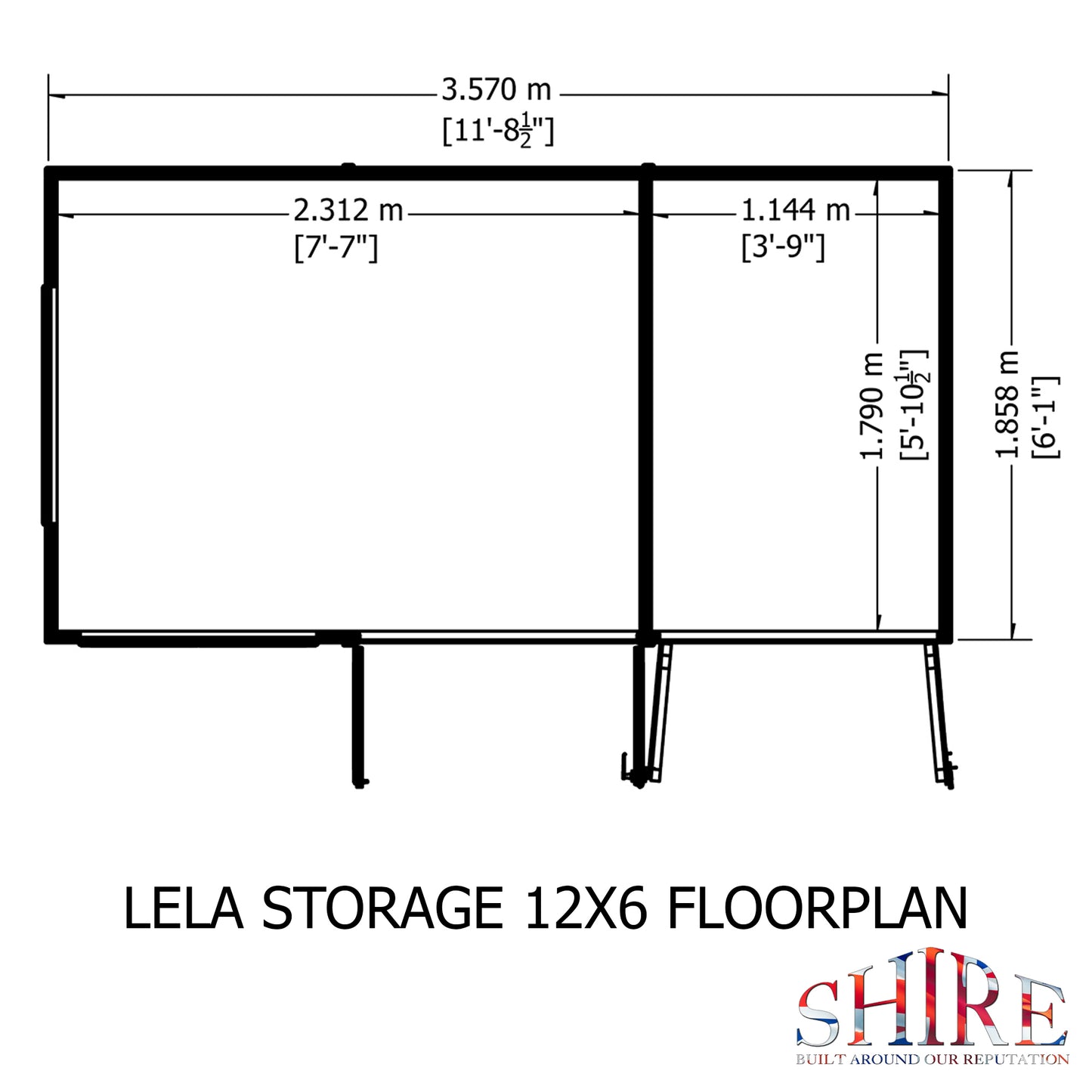 Shire Lela 12x6 inc Storage