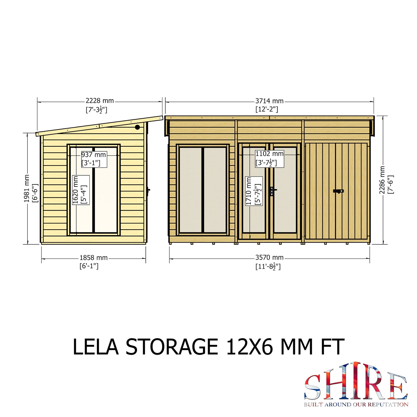 Shire Lela 12x6 inc Storage