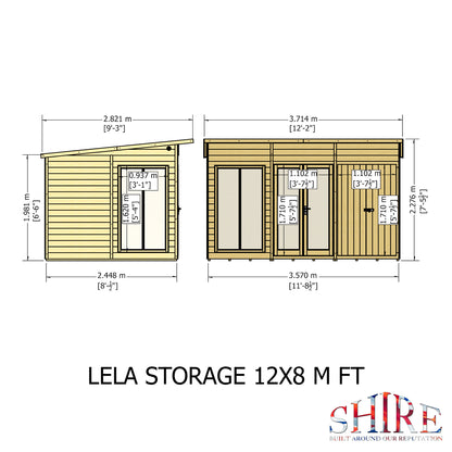 Shire Lela 12x8 inc Storage