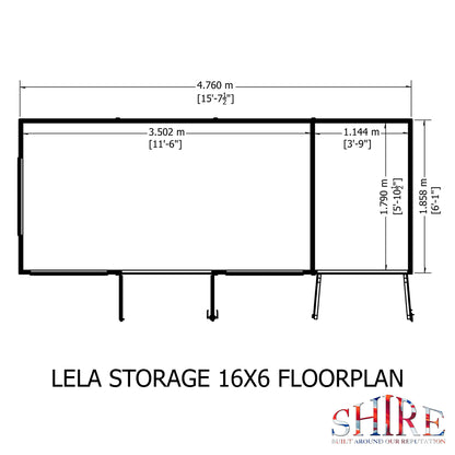 Shire Lela 16x6 inc Storage