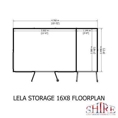 Shire Lela 16x8 inc Storage