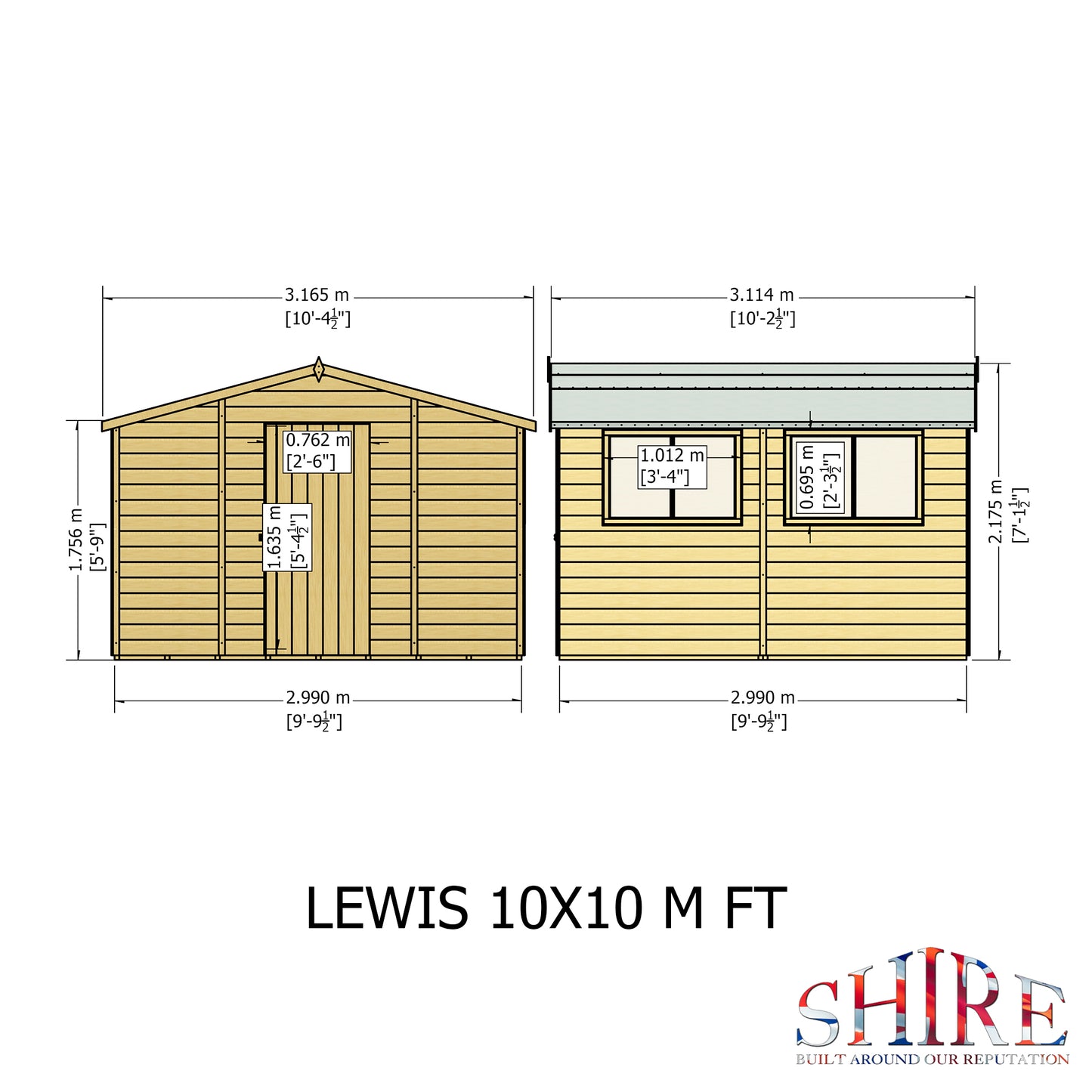 Shire Lewis 10x10 Single Door Loglap