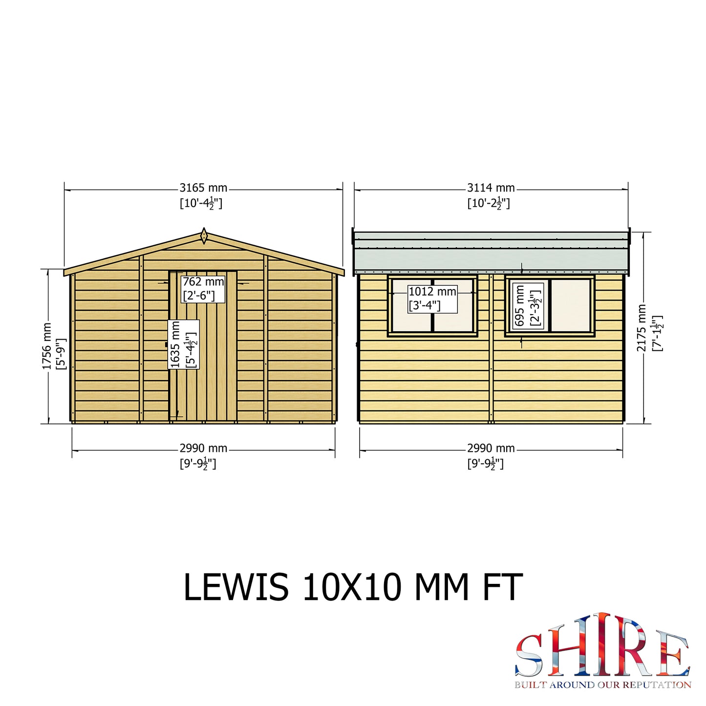 Shire Lewis 10x10 Single Door Loglap