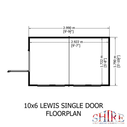 Shire Lewis 10x6 Single Door Shiplap