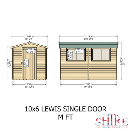 Shire Lewis 10x6 Single Door Shiplap