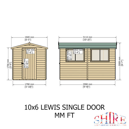 Shire Lewis 10x6 Single Door Shiplap