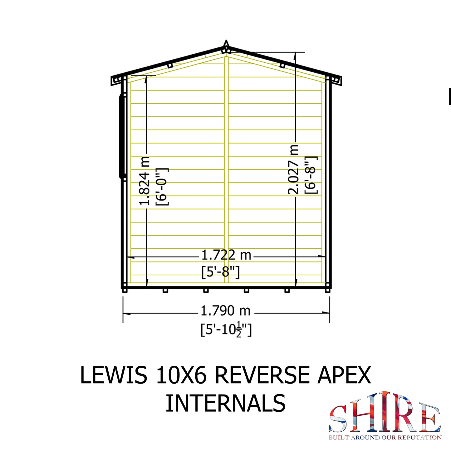 Shire Lewis 10x6 Single Door Loglap Reverse Syle C