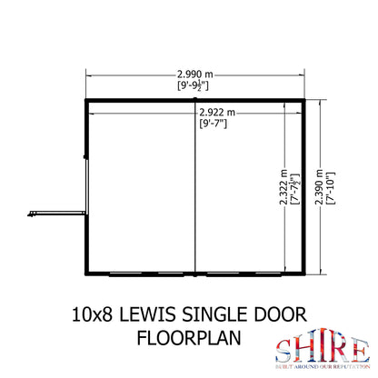 Shire Lewis 10x8 Single Door Loglap