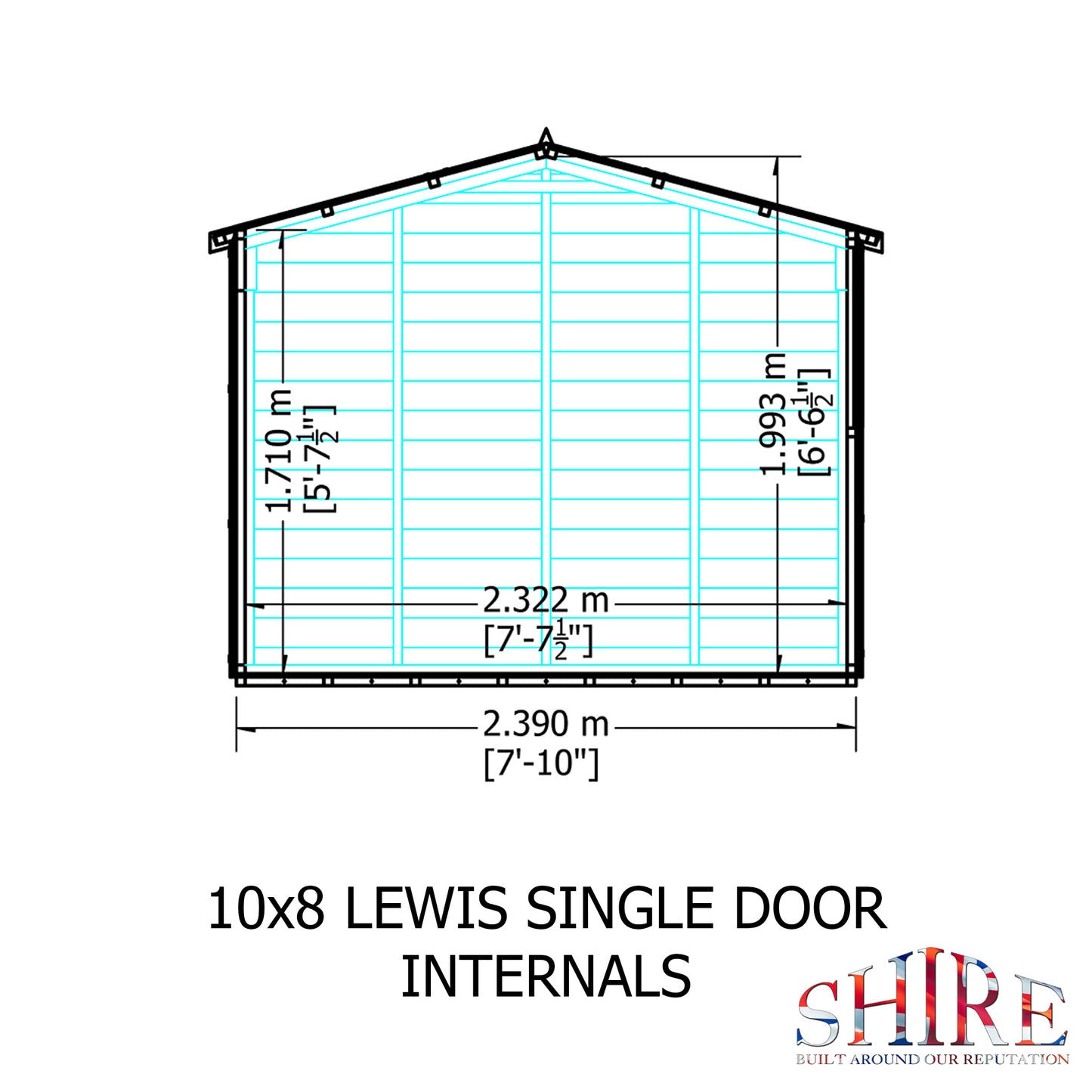 Shire Lewis 10x8 Single Door Shiplap