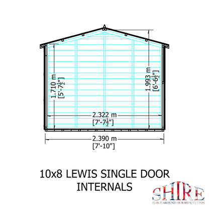 Shire Lewis 10x8 Single Door Shiplap