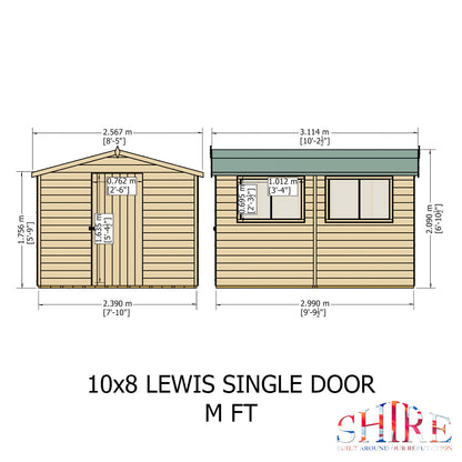 Shire Lewis 10x8 Single Door Loglap