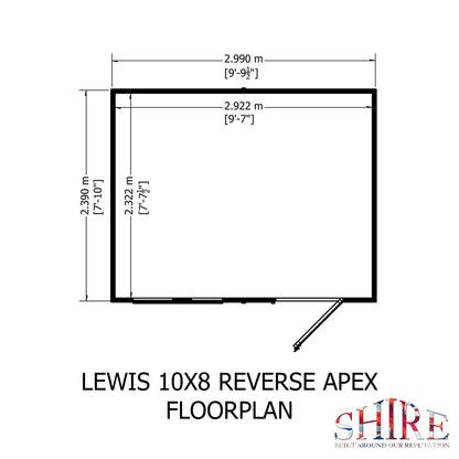 Shire Lewis 10x8 Single Door Loglap Reverse Style C