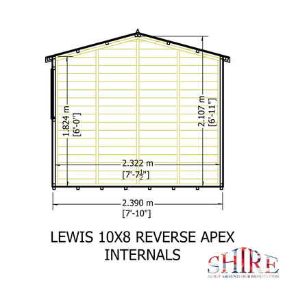 Shire Lewis 10x8 Single Door Shiplap Reverse Style D