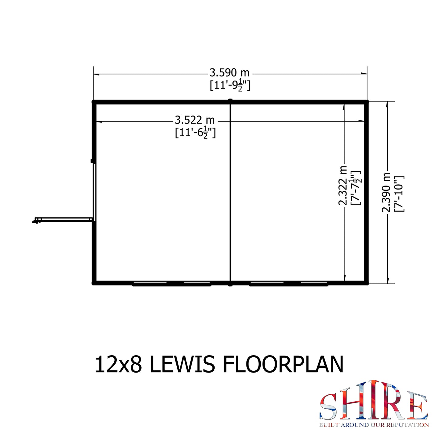 Shire Lewis 12x8 Single Door Loglap