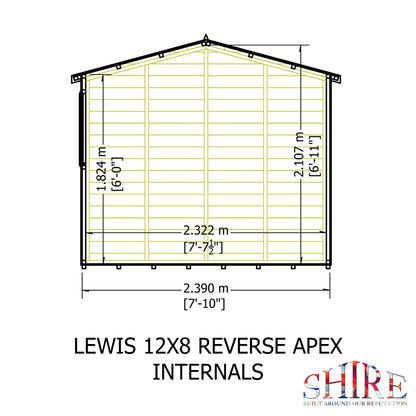 Shire Lewis 12x8 Single Door Loglap Reverse Style C