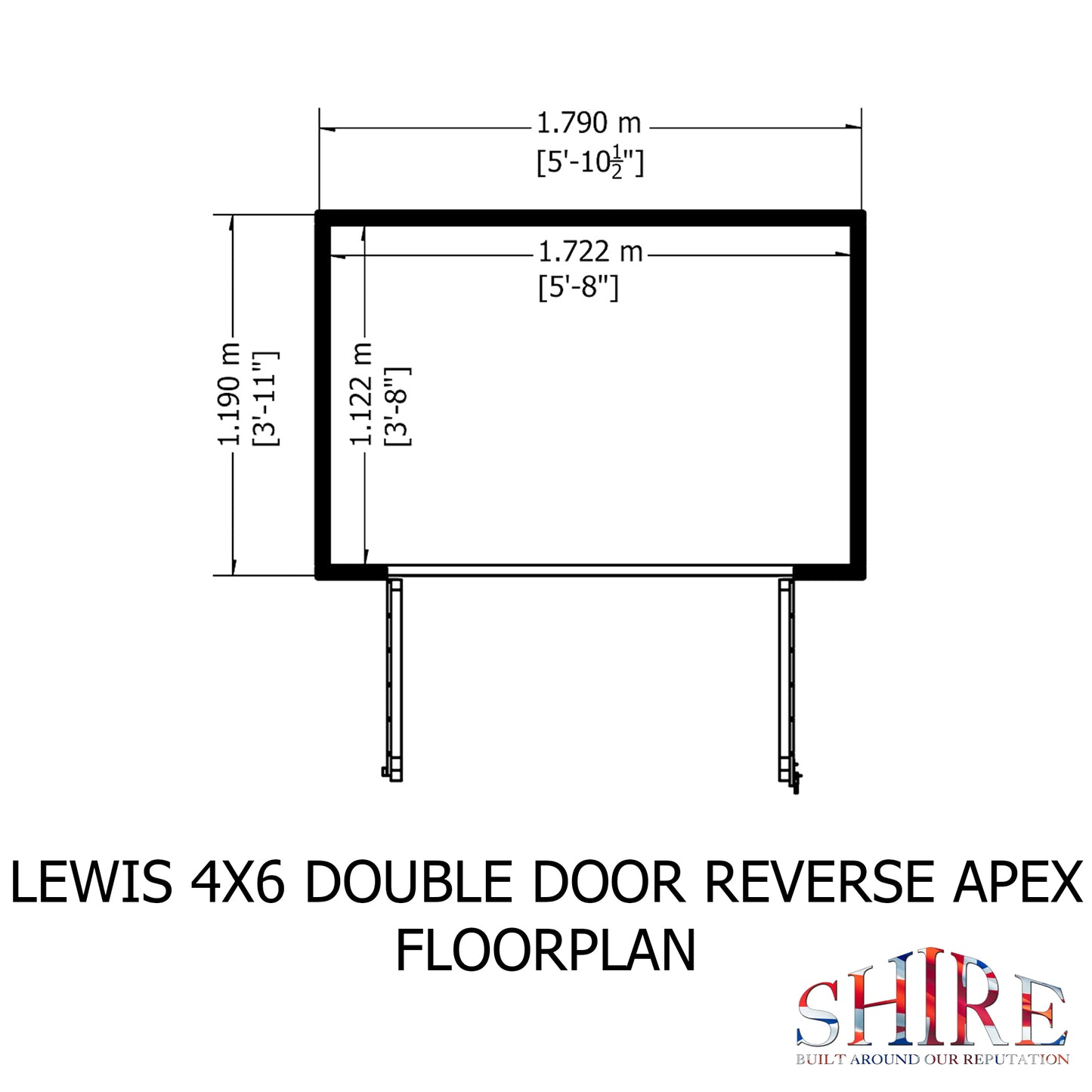 Shire Lewis 4x6 Double Door Loglap Reverse