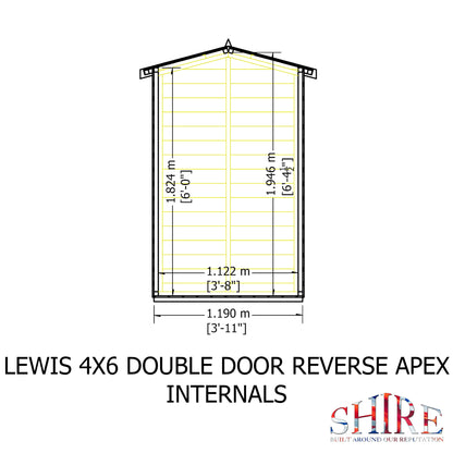 Shire Lewis 4x6 Double Door Shiplap Reverse