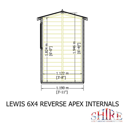 Shire Lewis 6x4 Single Door Shiplap Reverse Style D