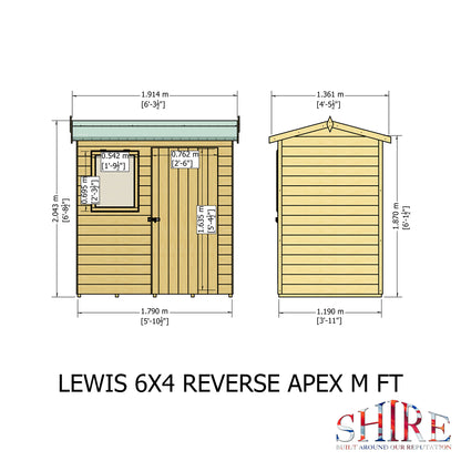 Shire Lewis 6x4 Single Door Loglap  Reverse Style C