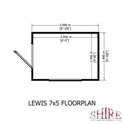 Shire Lewis 7x5 Single Door Shiplap